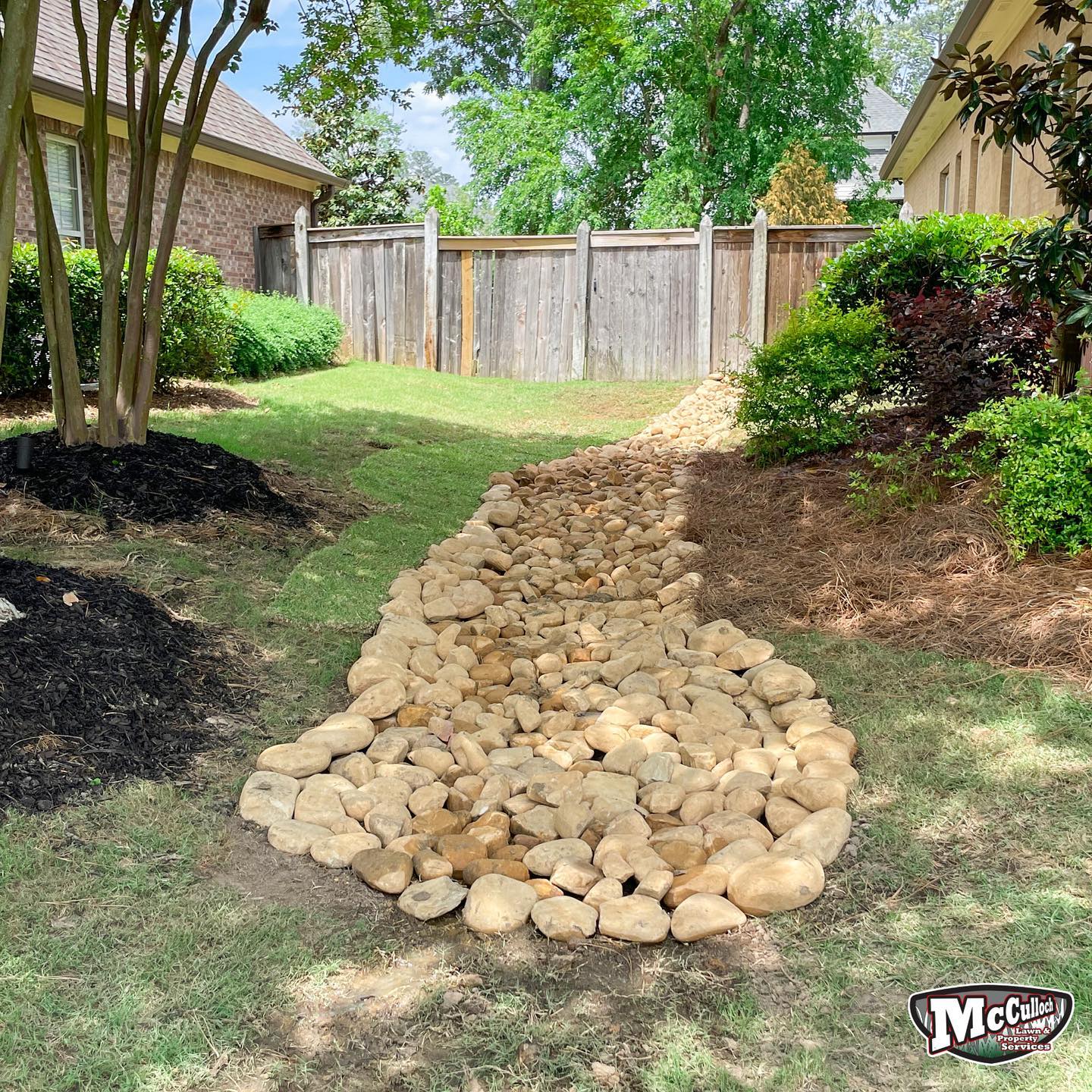 rock landscape drainage