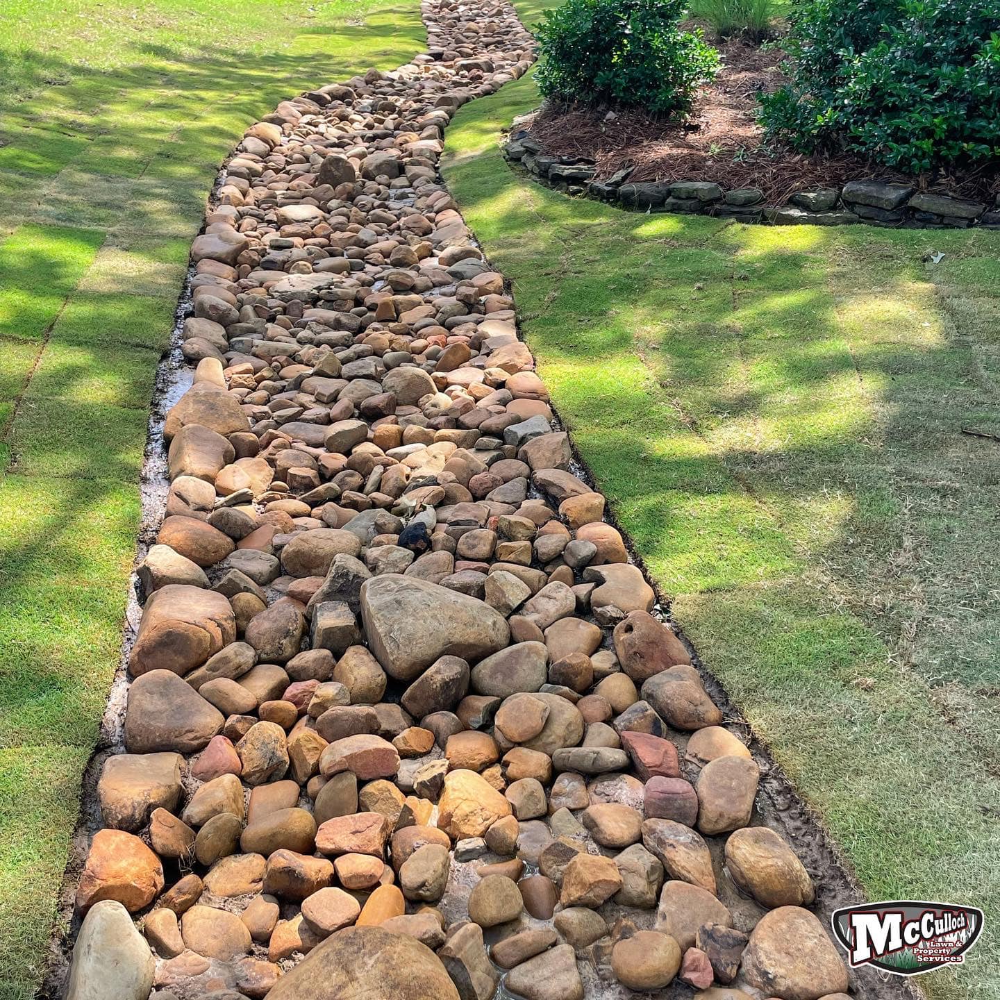 rock landscape drain