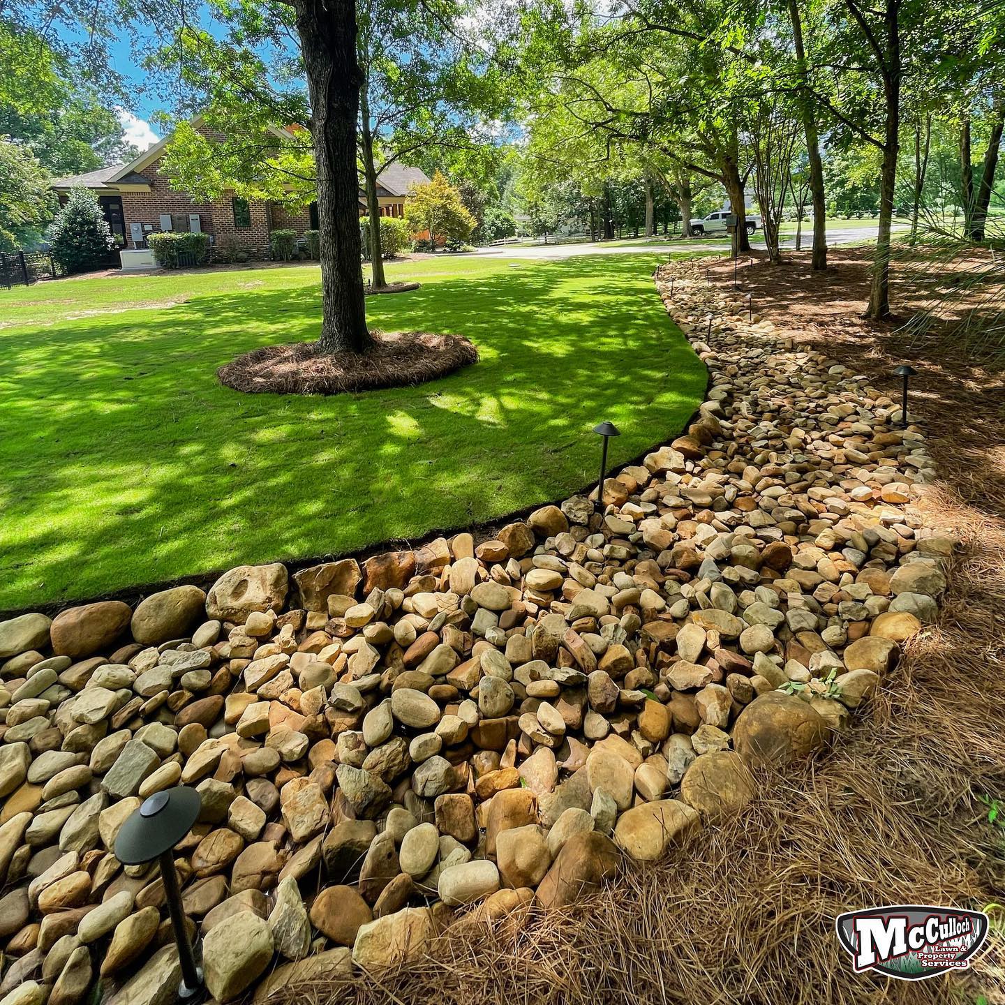 rock landscape drain
