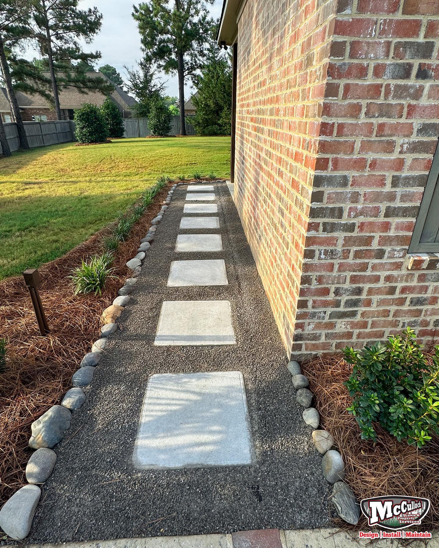 residential walkway around the house