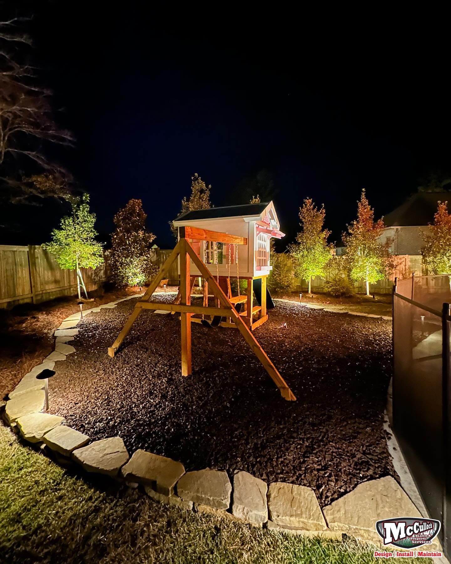 outdoor lighting for children's swing set